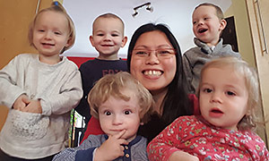 Kinderbetreuung Hasenfamilie aus Rösrath: Selfi von Jannette mit ihren Tageskindern.